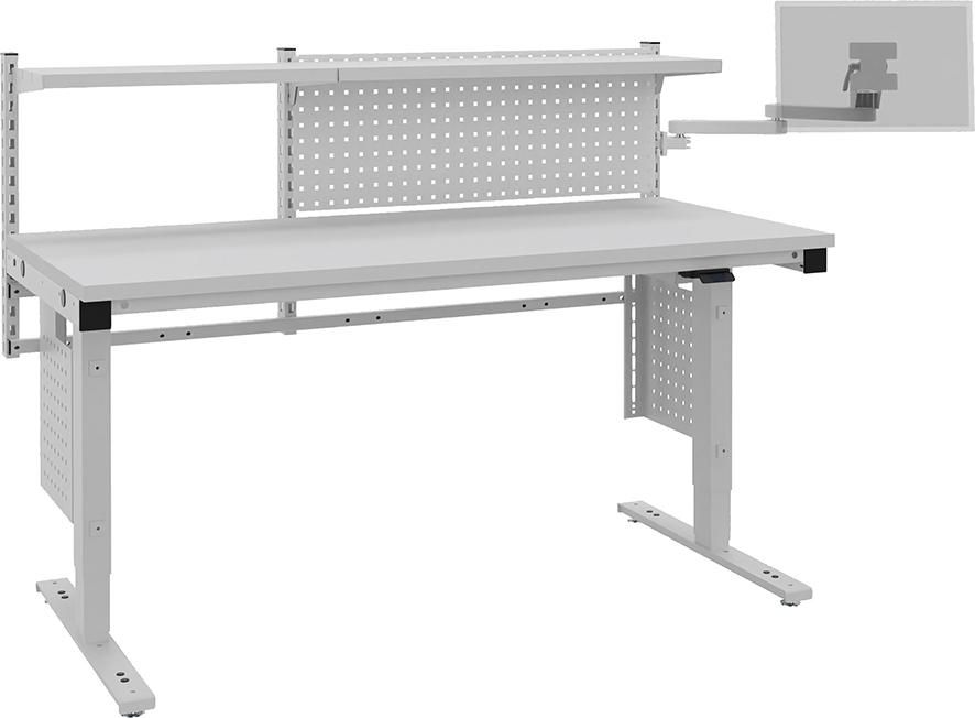 Systemtisch Multi2Move B1685xT800xH728-1328 mm Tischplatte Melamin Typ82 elektr.verstellbar