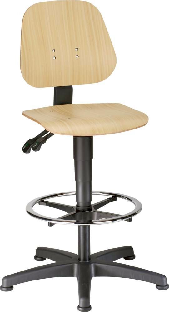 Bimos Arbeitsstuhl 9651-3000 Unitec 3 Sitzhöhe 580-850 mm mit Gleiter, Holz