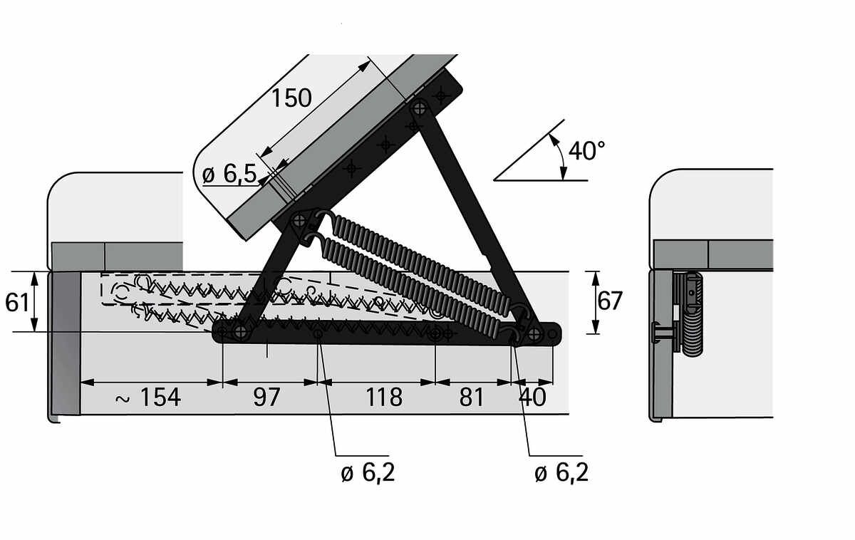 Klapp Fix Springaufbeschlag
