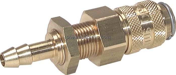 Schott-Kupplungsdose (NW5) 4mm Schlauch, Messing