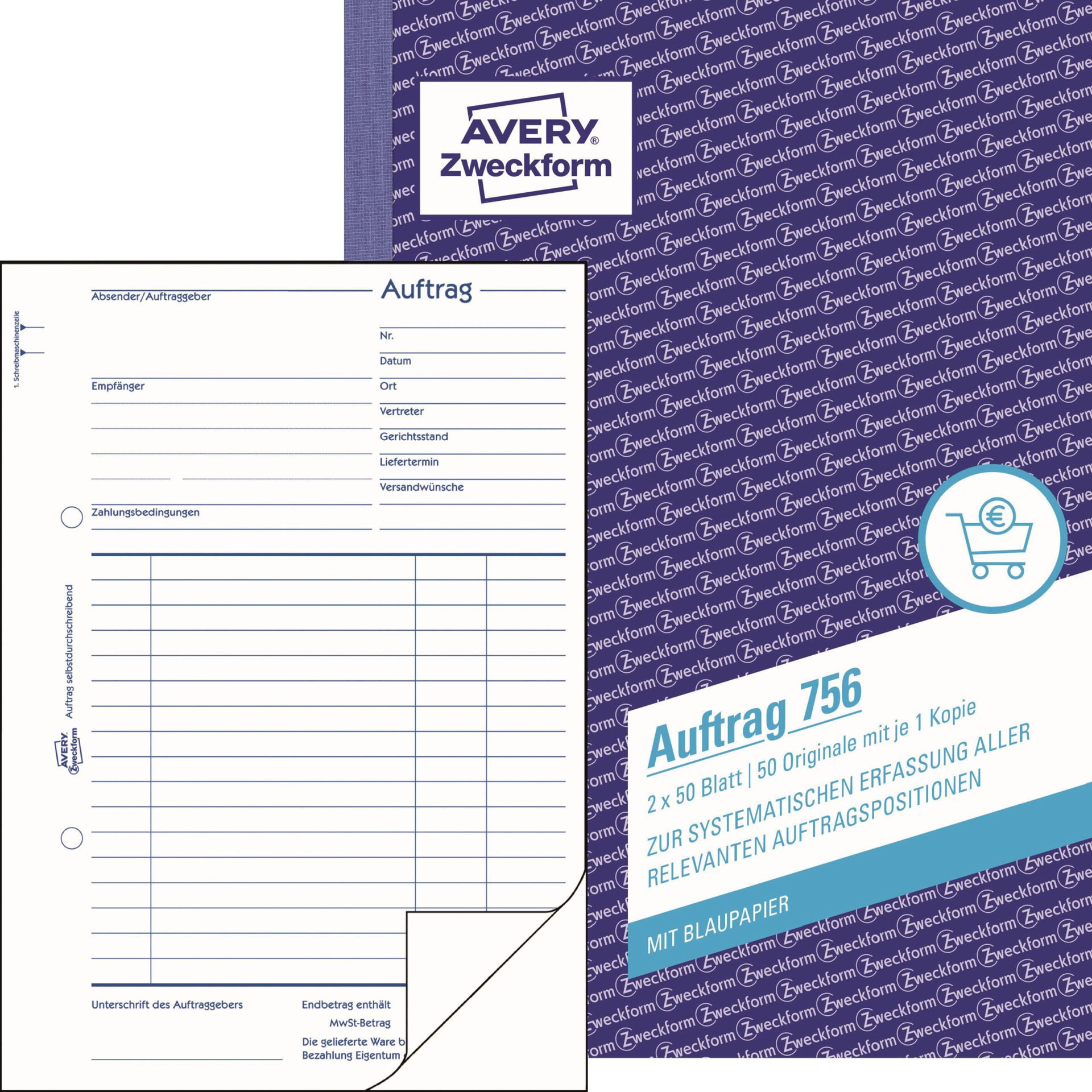 Auftragsformular DIN A5 2x50Blatt