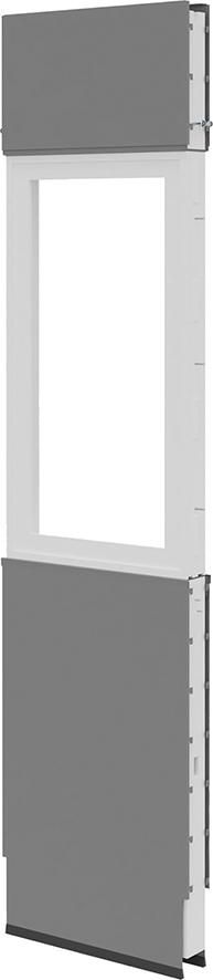Akustik-Wandelement B625xT100xH2500mm RAL 7037 mit Fenster VSG Glas
