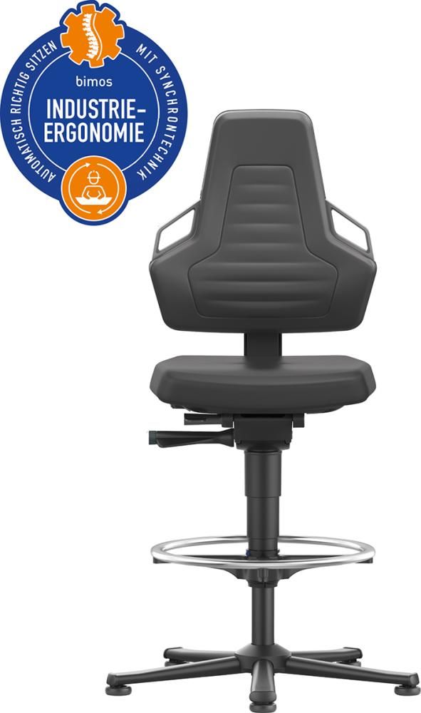 Bimos Arbeitsstuhl Nexxit 3 Griff blau Sitzhöhe