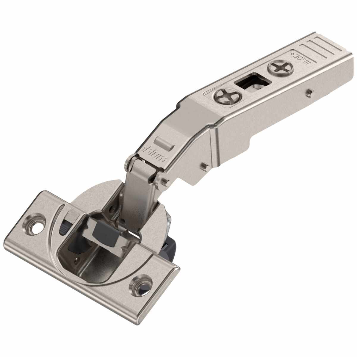 CLIP top BLUMOTION Winkelscharnier 30° III，max. aufschl., Topf: Schrauben, vernickelt