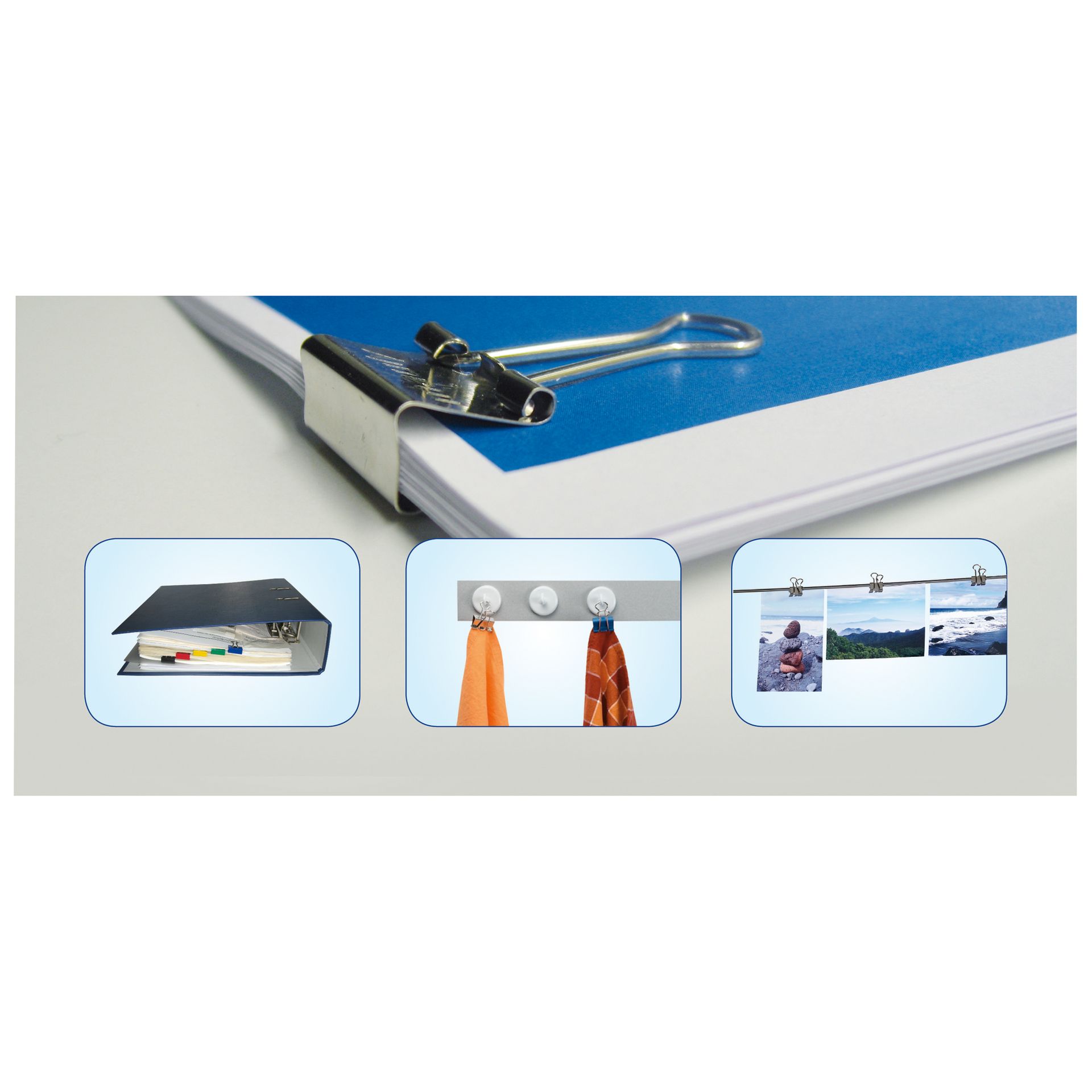 Foldbackklemmer mauly 13mm Weite 4mm sort. 12St