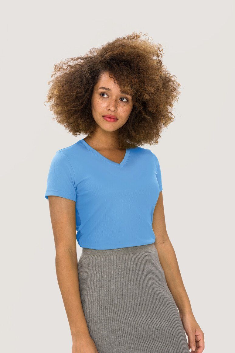 HAKRO Damen V-Shirt COOLMAX® 187