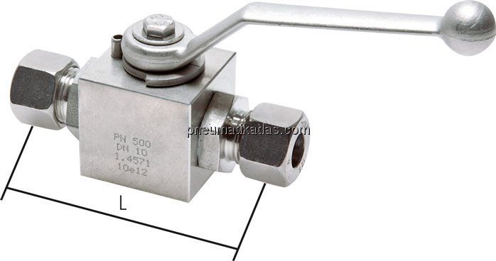 Hochdruck-Kugelhahn, Edelstahl, 6 L (M12x1,5), -0,999 bis 315bar