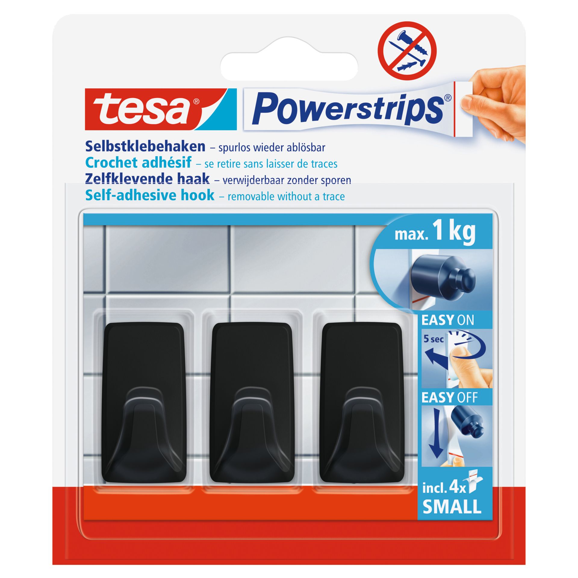 Haken Powerstrips Small sw 3St