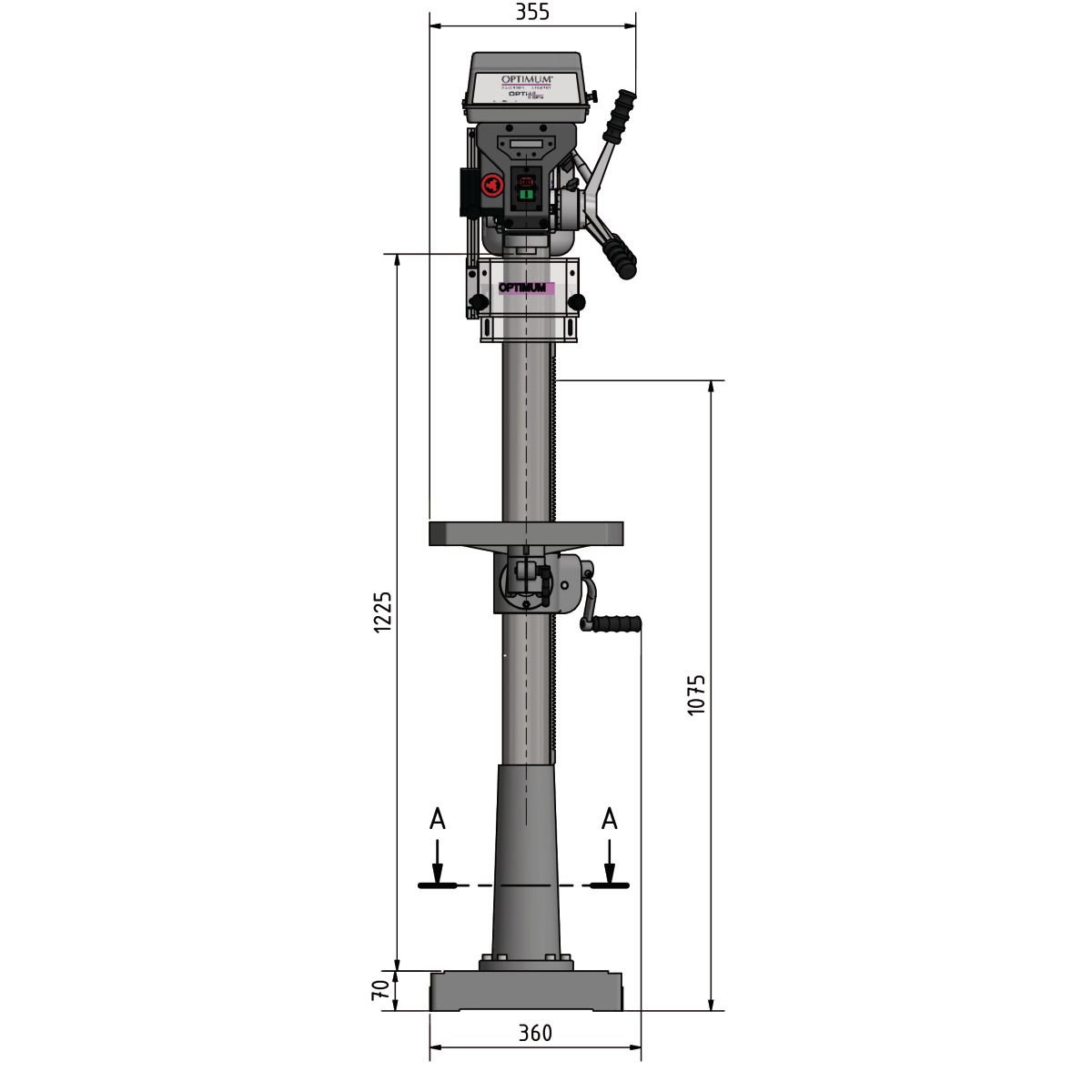 Säulenbohrmaschine Optimum OPTIdrill D 26Pro Aktions Set