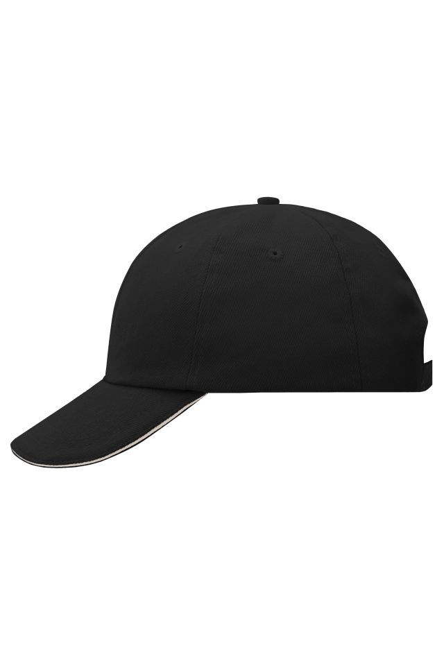 6 Panel Raver Sandwich Cap Klassisches Allround-Cap mit kontrastfarbigem Sandwich schwarz/braun, Gr. one size