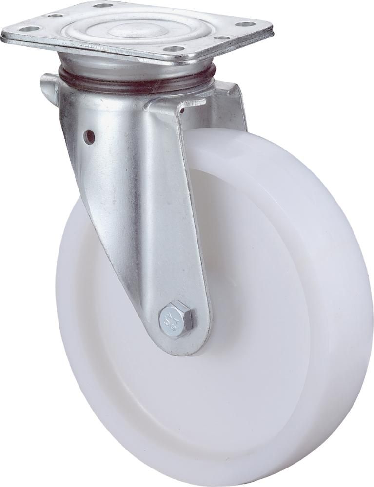 Lenkrolle 125mm N100.B10 Platte,Kst.weiß,RL N100.B10.127 BS ROLLEN