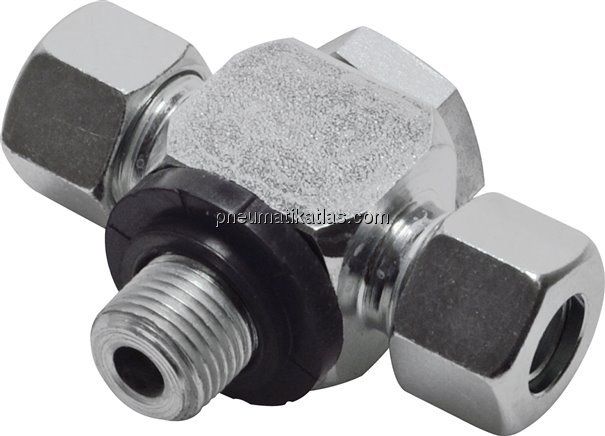 T-Schwenkverschraubung M 10x1-6 L (M12x1,5), Stahl verzinkt