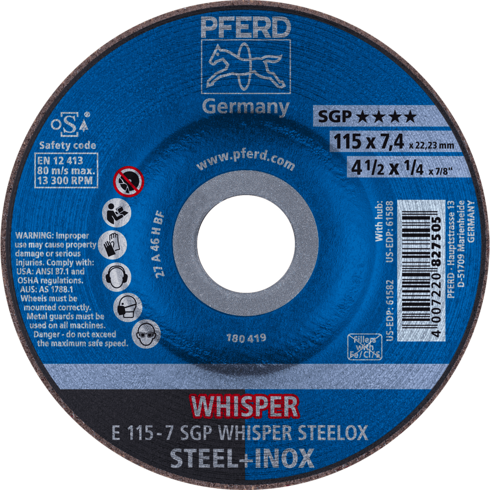 PFERD Schruppscheiben E 115-7 SGP WHISPER STEELOX