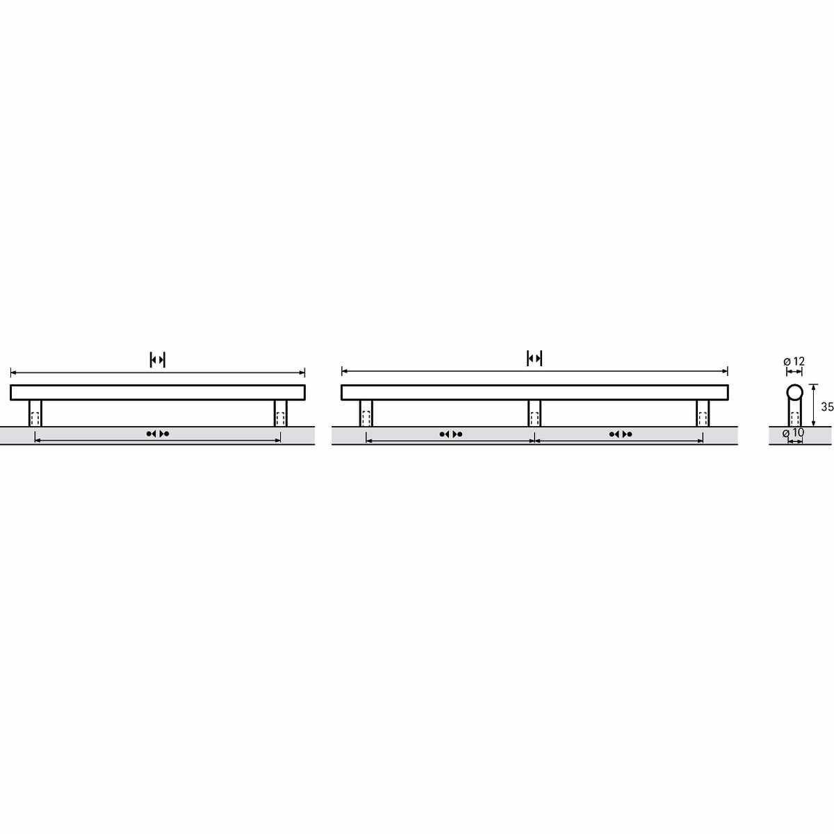 Relinggriff Hale Ef 2X540/1140/12 mm
