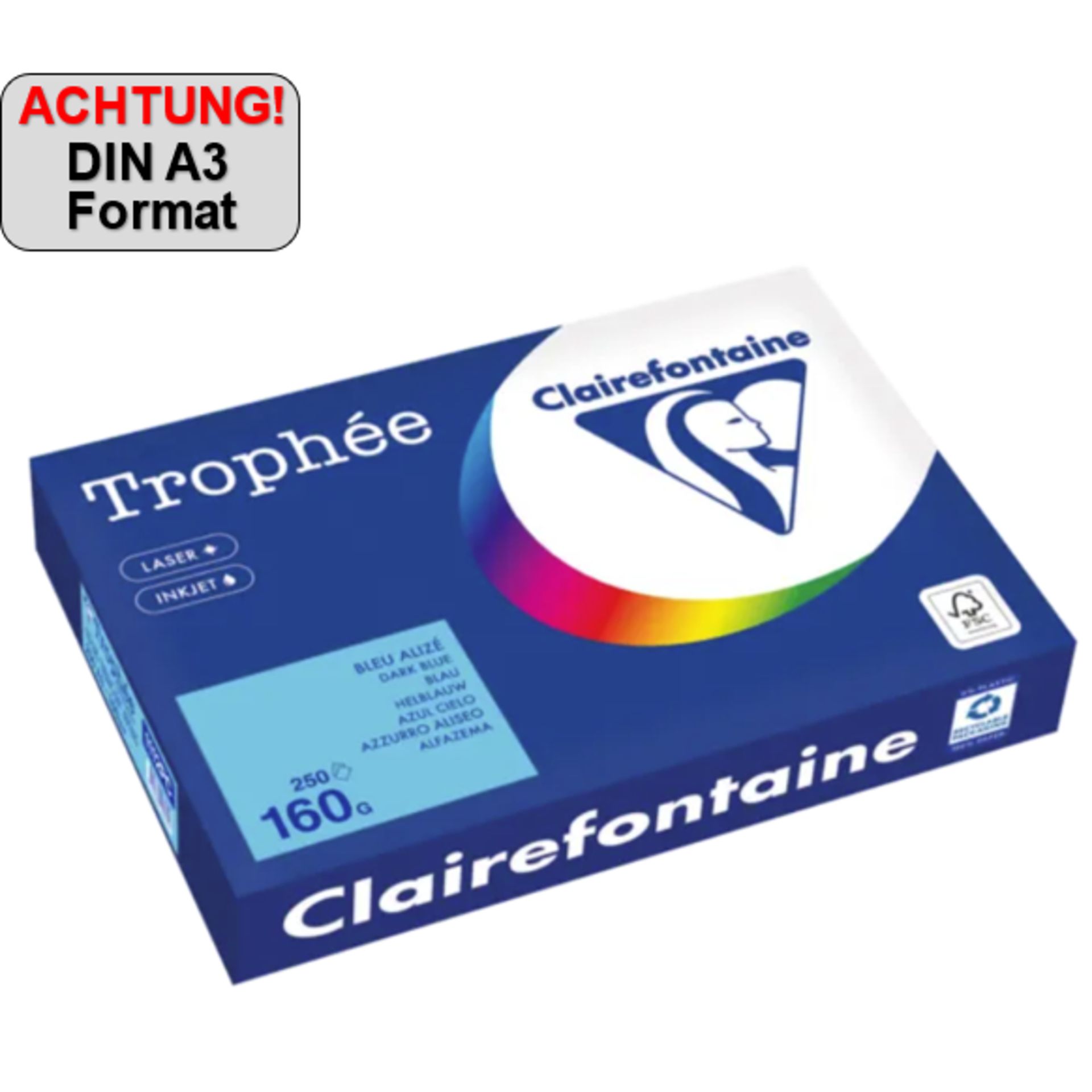 Kopierpapier A3 160g blau 250Bl