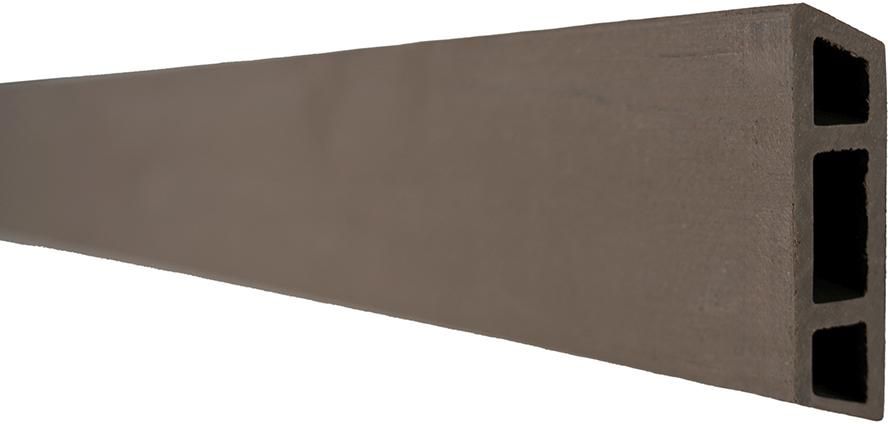 HANÖ-Serie SCHOKO 21 Lamellen Holzstruktur BPC-Rhombus-Steckzaun 20 x 75/68 x 1793 mm