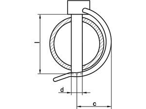 ART 88023 Rohrklappstecker Stahl 8 x 40 x 22 galv. verzinkt gal Zn S