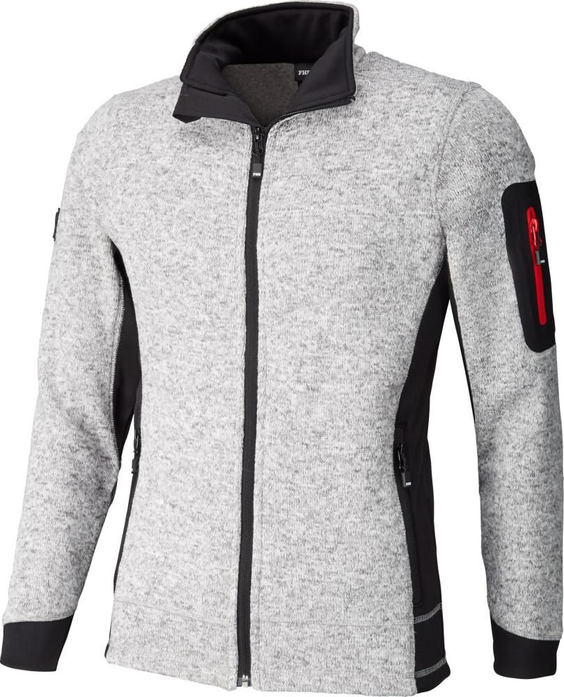 Herren-Jacke CHRISTOPH grau-schwarz XS Strick-Fleece FHB