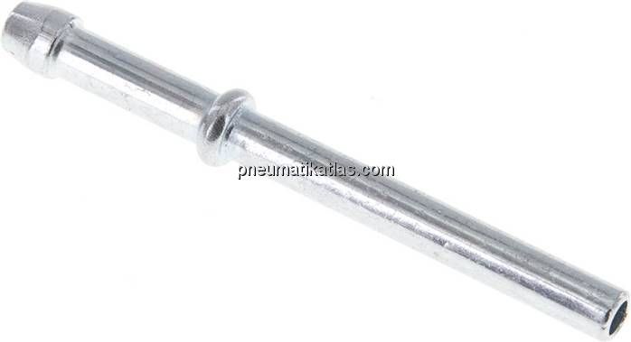 Schlauchnippel Rohr 4, Schl. 3 - 4mm, Stahl verzinkt