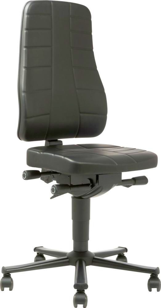 Bimos Arbeitsstuhl 9643-2571 All-In-One 2 Sitzhöhe 450-600 mm mit Rollen, Kst. schwarz