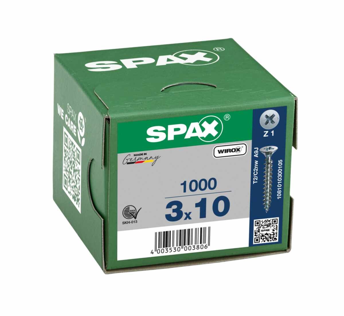 Spax Schrauben Fl/Verz 3,0X10 Ve1000