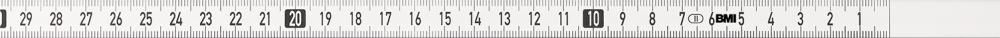 Bandmaß selbstklebend 2mx13mm weiß rechts BMI