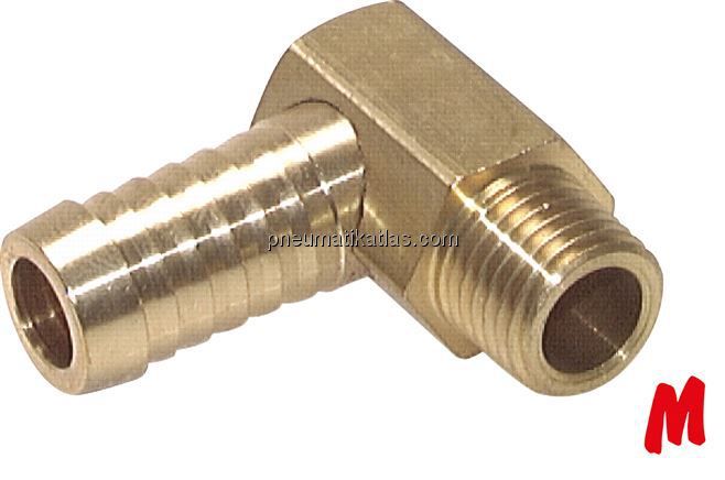 Winkel-Gewindetülle M 8x0,75 (konisch)-9 (3/8")mm, Messing