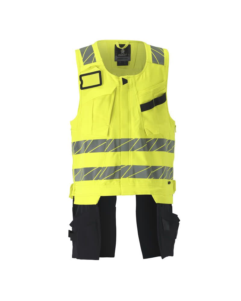 Werkzeugweste Hi-vis Gelb/Schwarzblau, 2XL