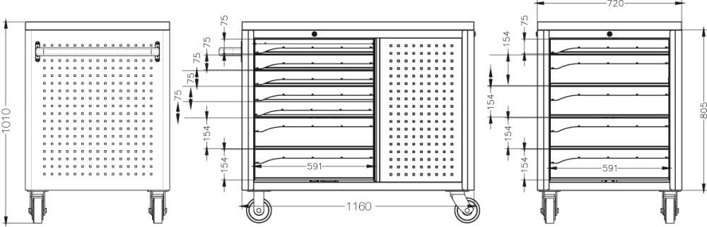 Rollwerkbank 1160x720x1010mm FORMAT