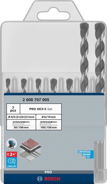 BOSCH PRO-Bohrersatz, HEX-5