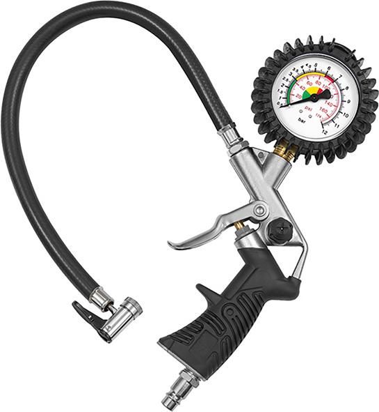 Hand-Reifenfüllmesser mitHebelstecker, Pist.form, starr, ungeeicht, Ø63mm, 0-12bar/170psi RIEGLER