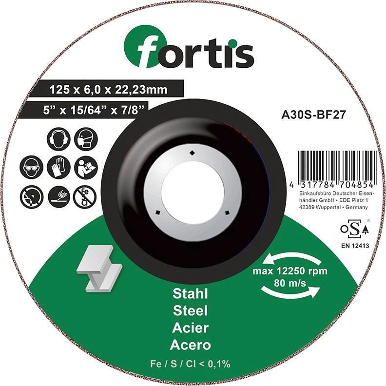 Schruppscheibe Stahl 125 x 6,0 mm FORTIS