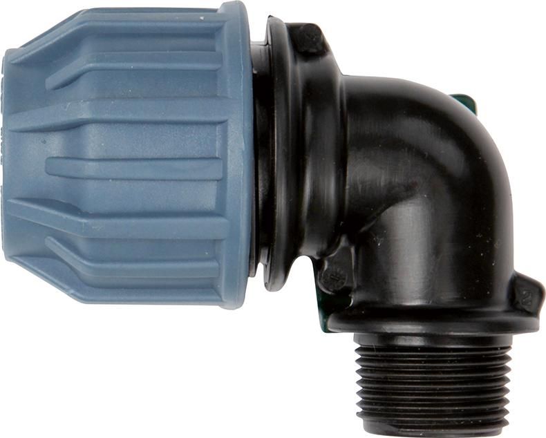PP-Winkel-Rohr-Verschrau ung AG 19mm(3/4") für 25mm Rohr