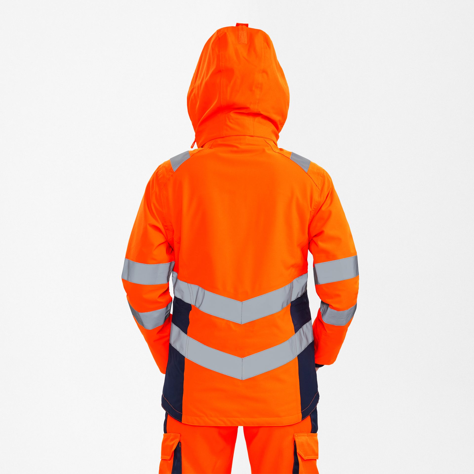 Safety Damen Winterjacke Orange/Blue ink, Gr. S