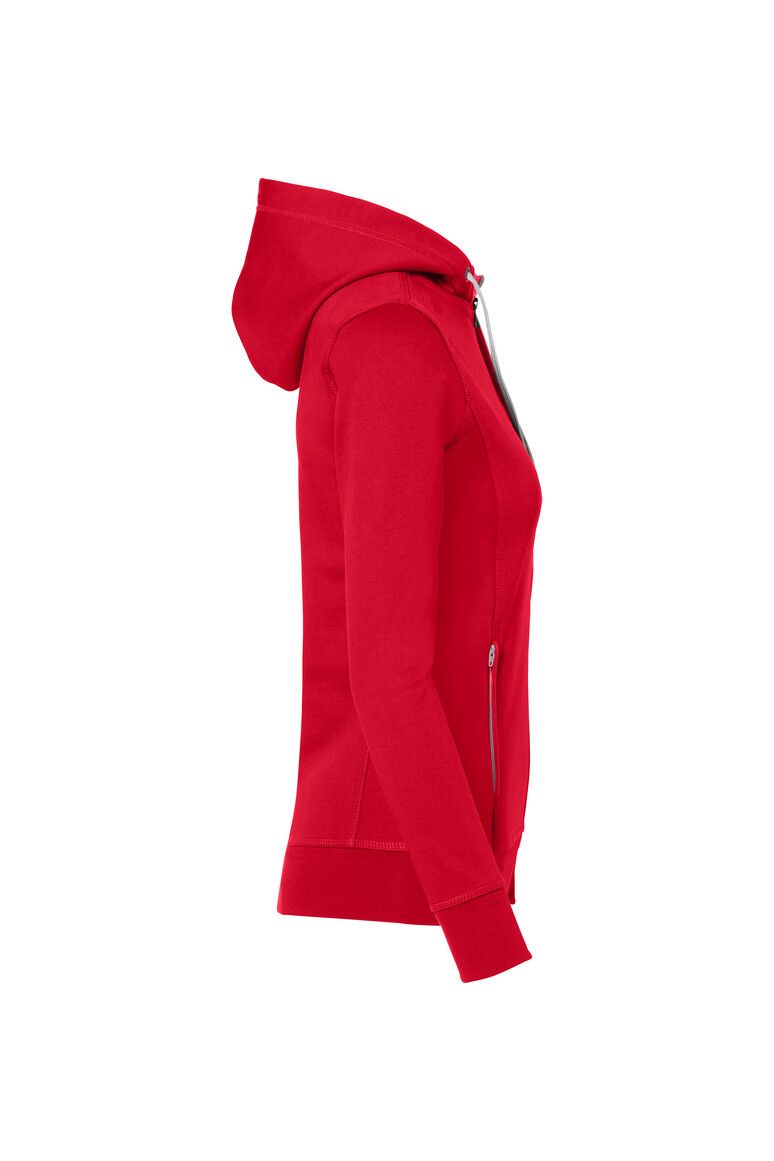 HAKRO Damen Kapuzenjacke Bonded ECO rot/silber, XS
