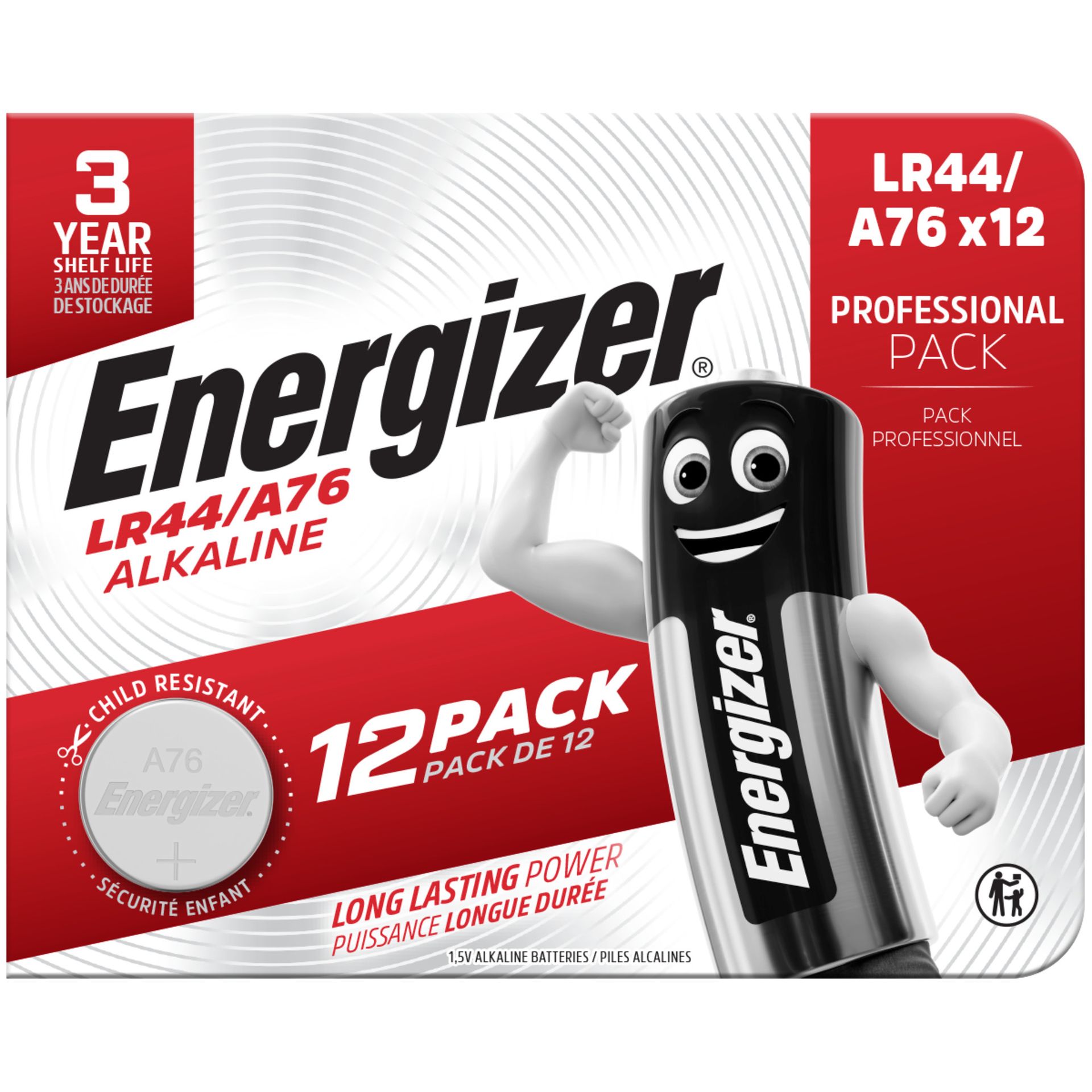 Batterie LR44/A76 12Stück