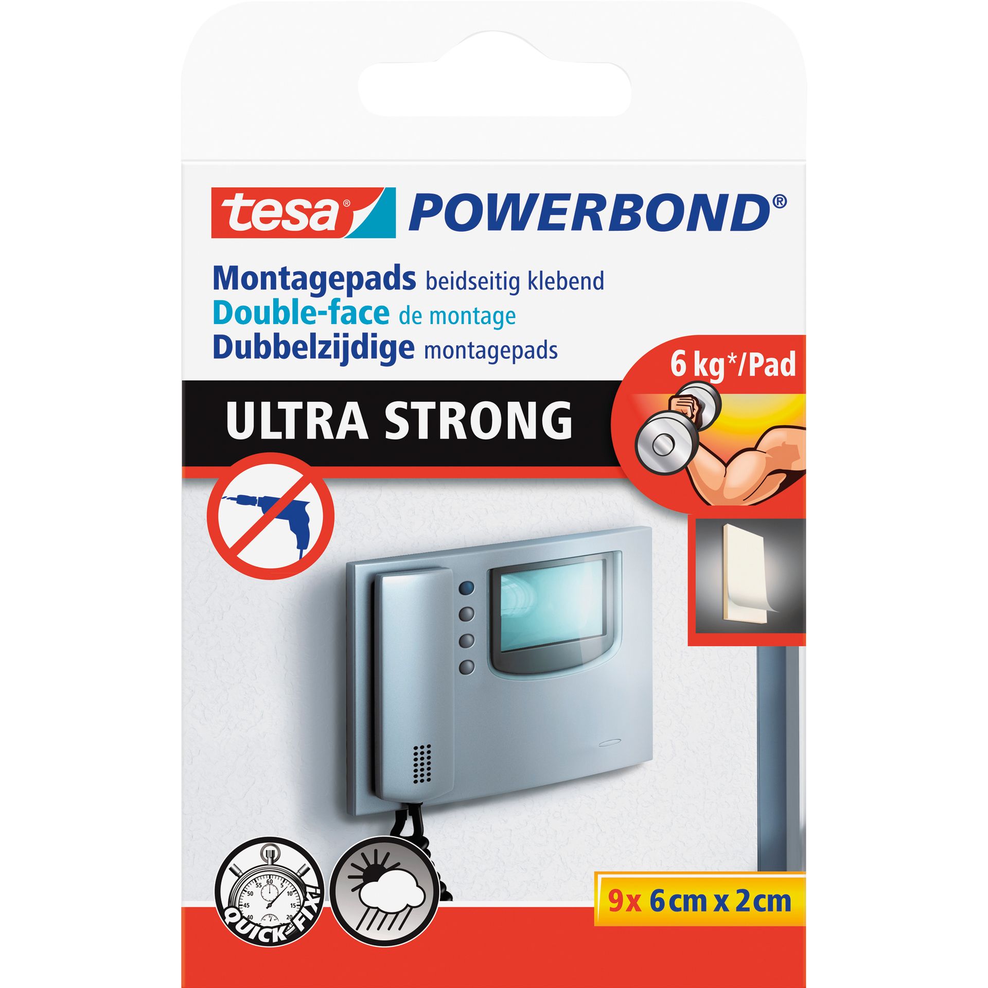 Klebepad Powerbond Ultra Strong 9 St./Pack.