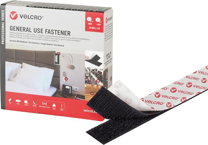 VELCRO Klettband General Use Fastener 20mm x 5m, schwarz