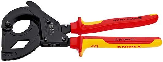 KNIPEX Kabelschneider für stahlarmierte Kabel (SWA-Kabel) isoliert Mehrkomponenten-Hüllen