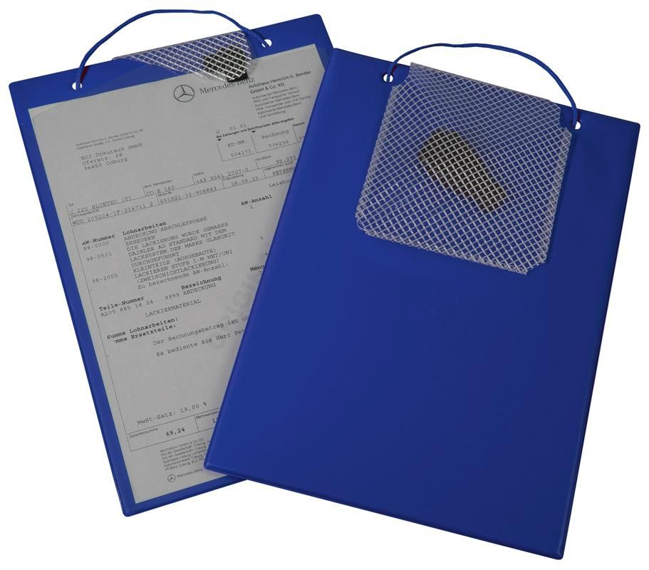 Auftragstaschen mit Schluessselfach VE 10 Stk., A 4 blau