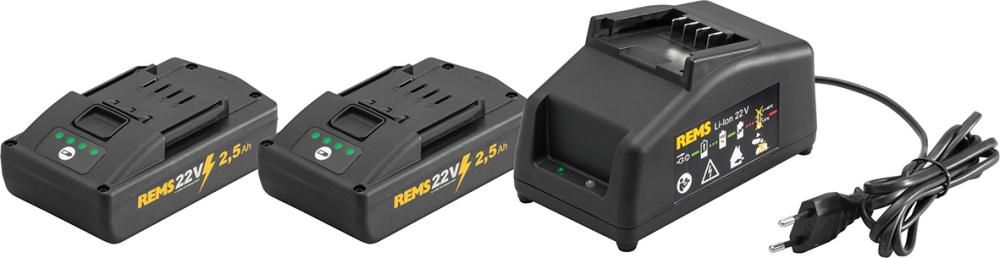 Starter Set 21,6 V, 2,5 Ah 2x21,6 V 2,5 Ah Ladegerät Karton