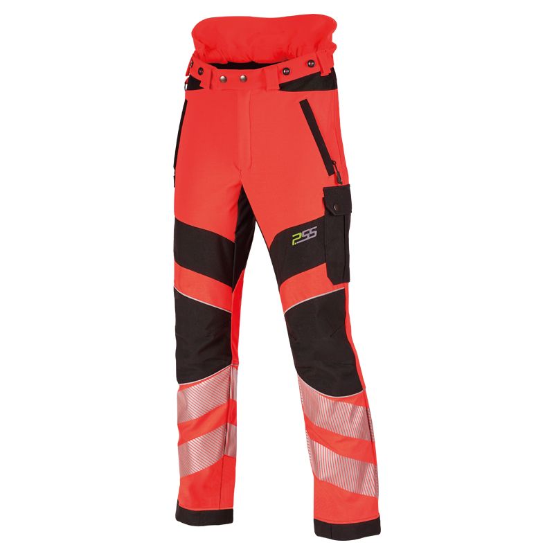 PSS X-treme Schnittschutzhose Breeze EN 20471 neonrot/schwarz - Gr. 50