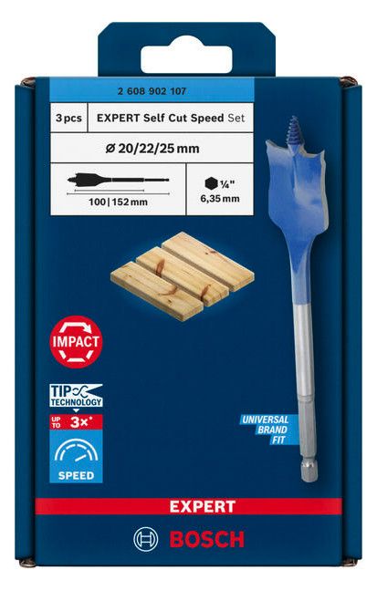 BOSCH Flachfräsbohrersatz