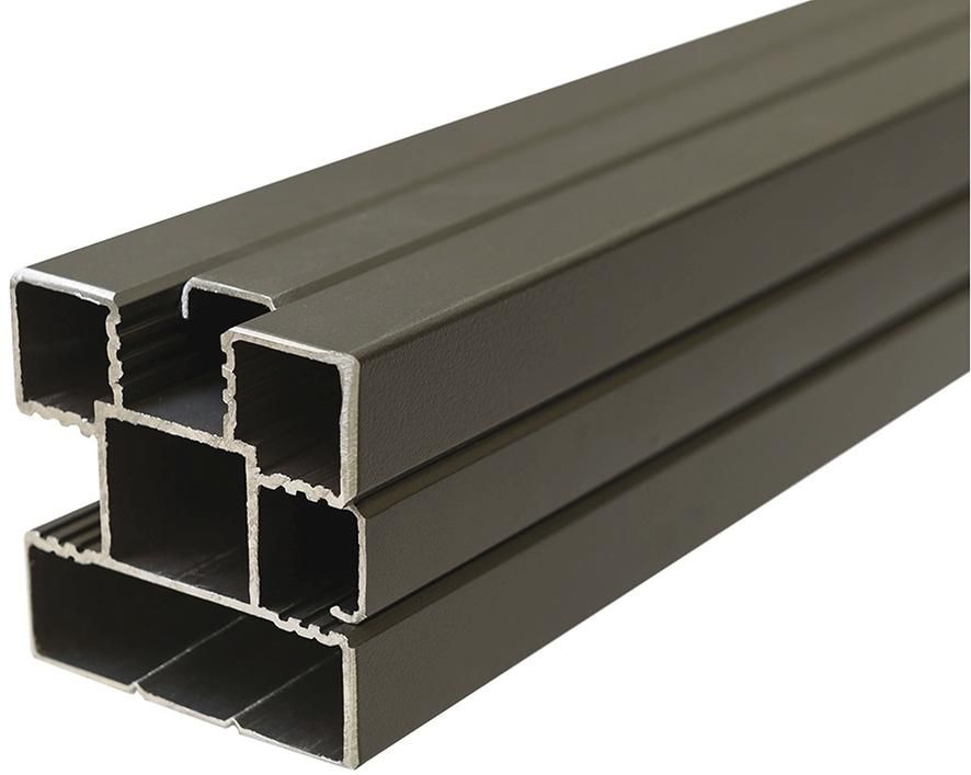 Alu-Steckzaunpfosten ANTHRAZIT 68x68x2700mm inkl. Abstandhalter, Schienen + Kappen