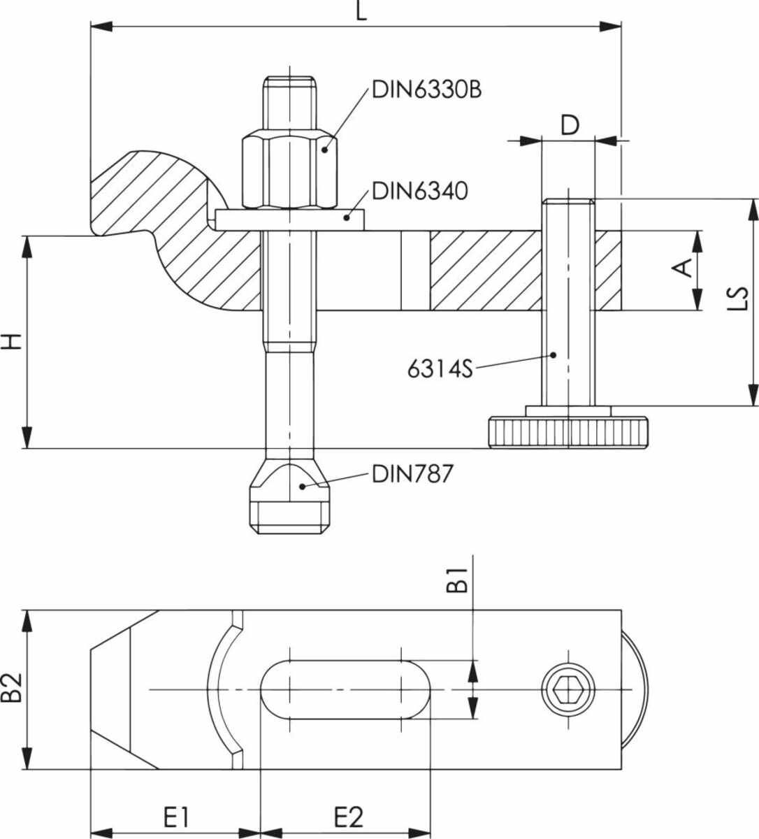 Spanneisen verstärkt gekröpft 12/28-65 mm AMF