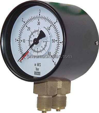 Differenzdruck-Manometer senkrecht, 100mm, 0 - 1 bar