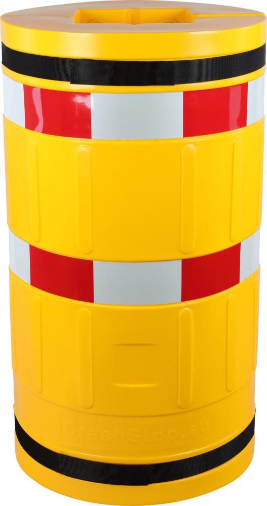 Säulenschutz D620 mm für Pfosten B260xT260 mm gelb mit Warnmarkierung Dancop