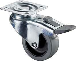 Lenkrolle 50mm,A220 Platte,Gummirad,GL,Fest. A220.A80.050 BS ROLLEN