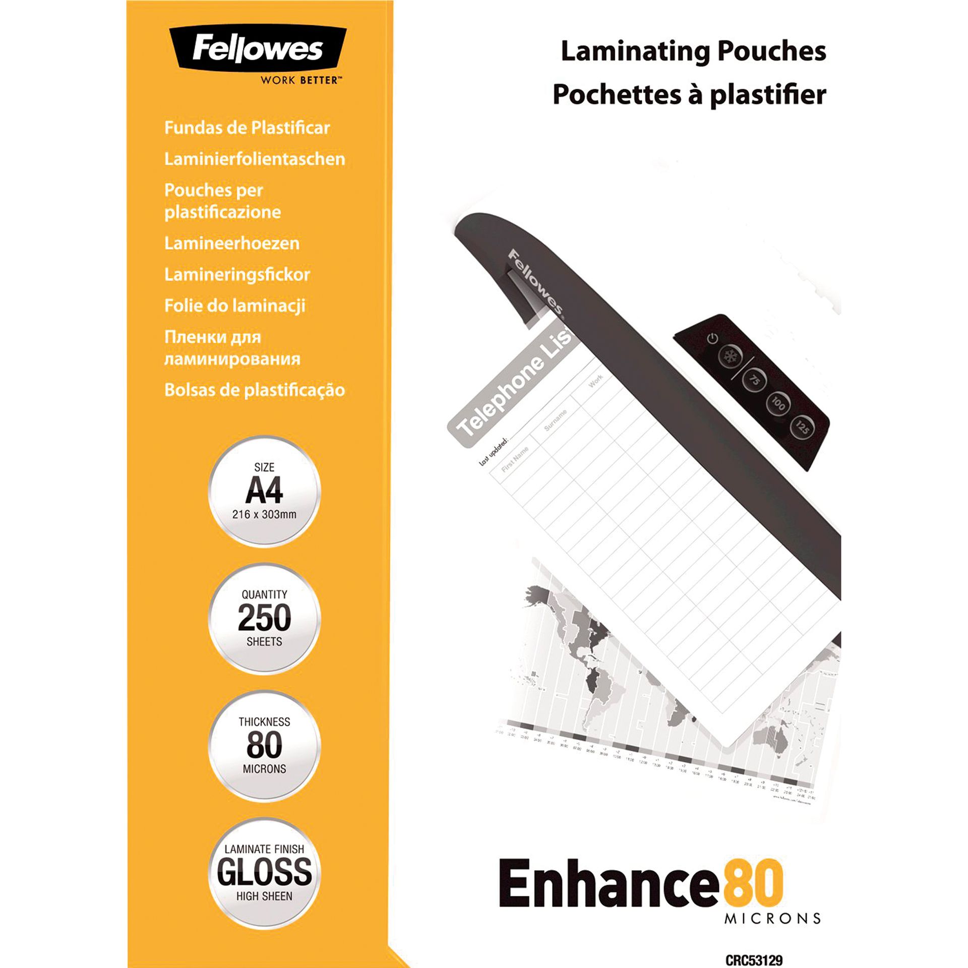 Laminierfolie Enhance 80 DIN A4 tr 250 St./Pack.