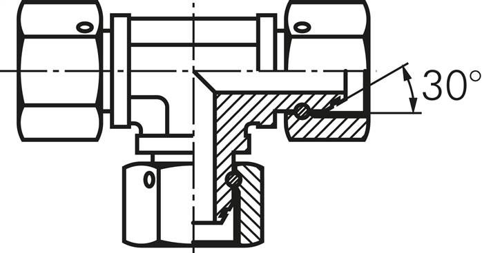 T-Verschraubung,60°Konus G 1/8" (IG), Stahl verzinkt